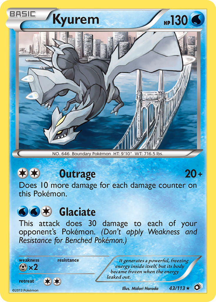 Kyurem 043  - Holofoil Legendary Treasures - Holo Rare
