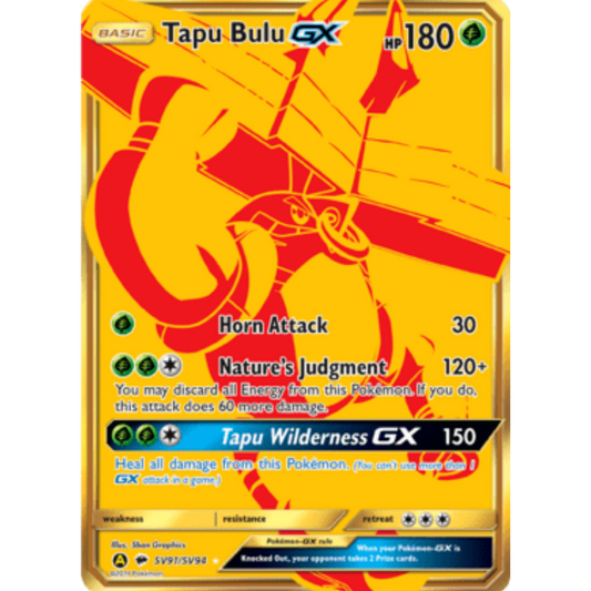 Tapu Bulu GX SV91  - Holofoil Hidden Fates Shiny Vault - Shiny Holo Rare