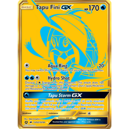 Tapu Fini GX SV92  - Holofoil Hidden Fates Shiny Vault - Shiny Holo Rare