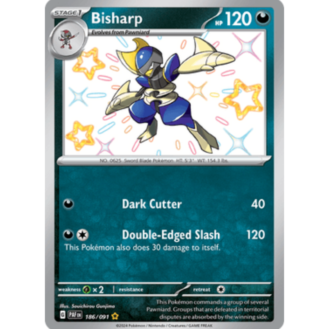 Bisharp 186  - Holofoil SV Paldean Fates - Shiny Rare