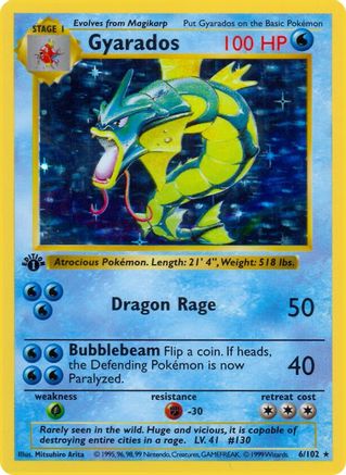 Gyarados  - Unlimited Holofoil Base Set Shadowless - Holo Rare