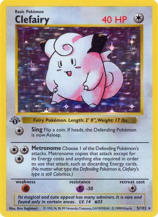 Clefairy  Base Set Shadowless - Holo Rare