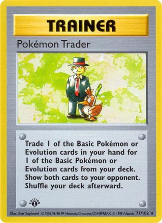 Pokemon Trader 077  - Unlimited Base Set Shadowless - Rare