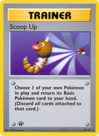 Scoop Up 078/102  - 1st Edition Base Set Shadowless - Rare