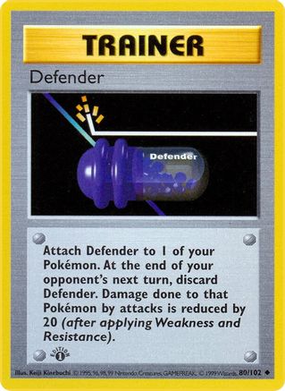 Defender 080/102  - Unlimited Base Set Shadowless - Uncommon