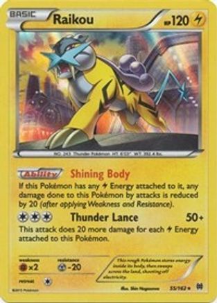 Raikou 055  - Holofoil XY  BREAKthrough - Holo Rare