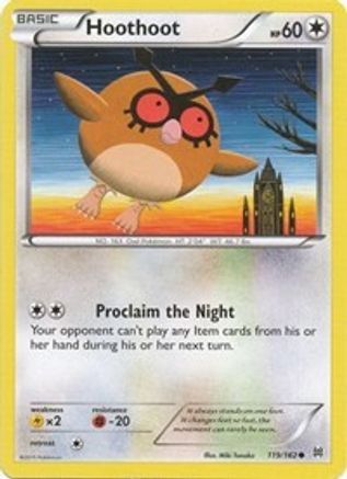 Hoothoot 119  - Reverse Holofoil XY  BREAKthrough - Common