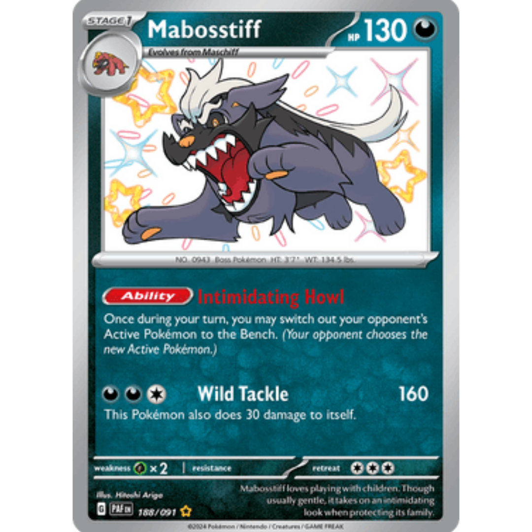 Mabosstiff 188/091  - Holofoil SV Paldean Fates - Shiny Rare