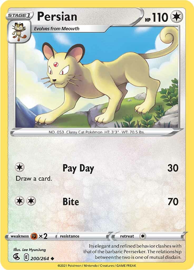 Persian 200  SWSH08 Fusion Strike - Uncommon