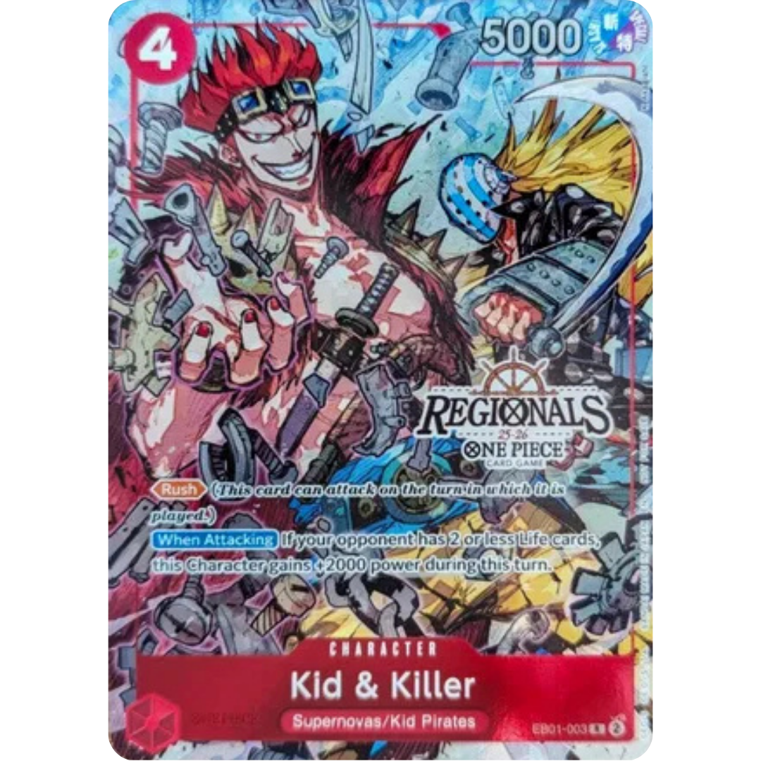 Kid & Killer (CS 25-26 Regionals Textured Chase Promo) (EB01-003) - One Piece Promotion Cards Foil