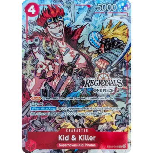 Kid & Killer (CS 25-26 Regionals Textured Chase Promo) (EB01-003) - One Piece Promotion Cards Foil