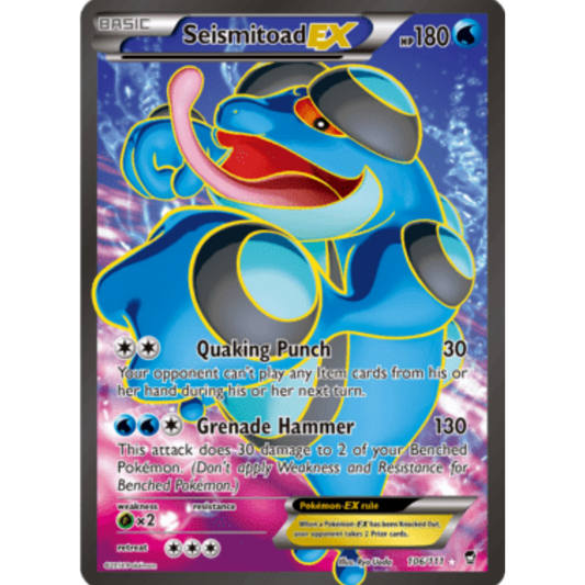 Seismitoad EX (106 Full Art) 106/111  - Holofoil XY  Furious Fists - Ultra Rare