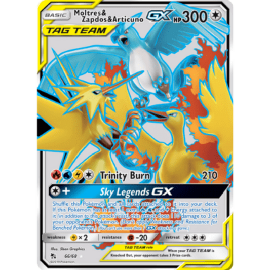 Moltres & Zapdos & Articuno GX (Full Art) 066/68  - Holofoil Hidden Fates - Ultra Rare