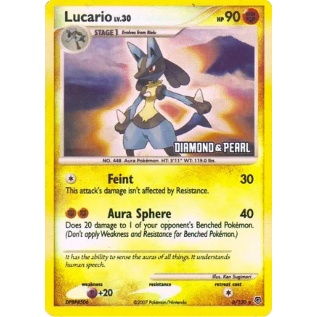 Lucario - 6/130 [Diamond & Pearl]/130  - Reverse Holofoil Burger King Promos - Promo