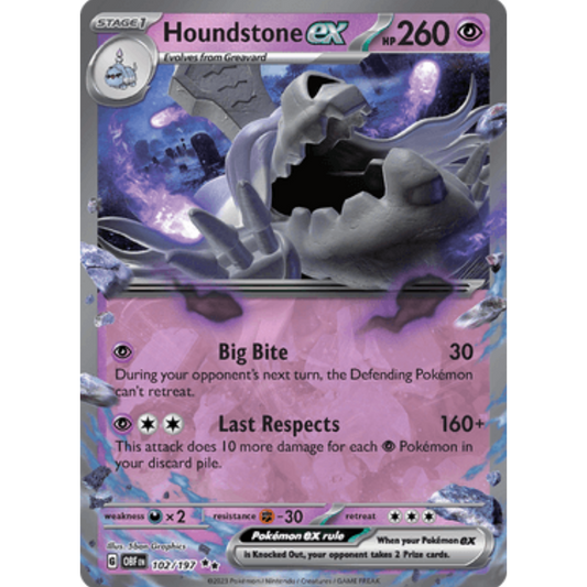 Houndstone ex (102/197) [Scarlet & Violet: Obsidian Flames]
