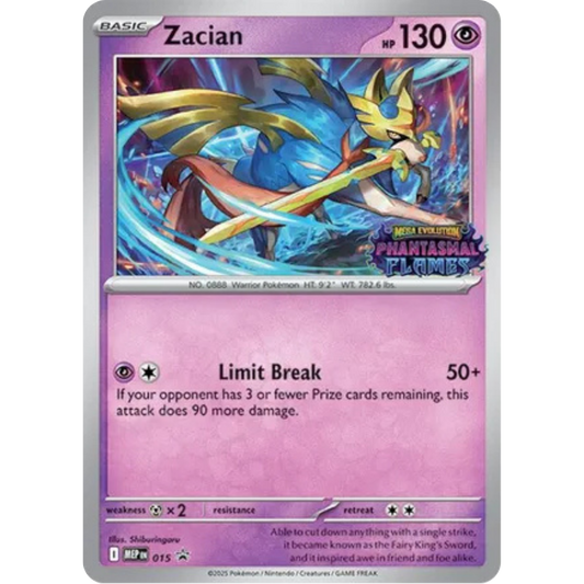 Zacian (Prerelease) 015  - Holofoil ME Mega Evolution Promo - Promo