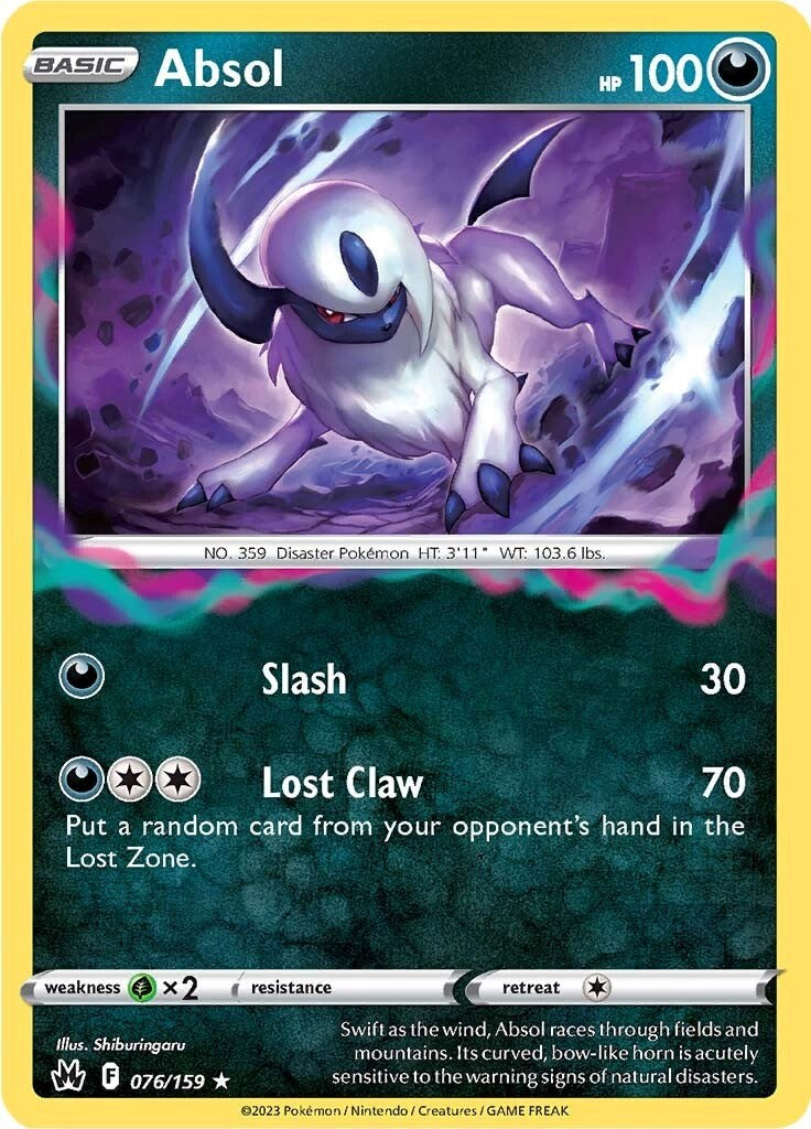 Absol 076  - Holofoil SWSH Crown Zenith - Holo Rare