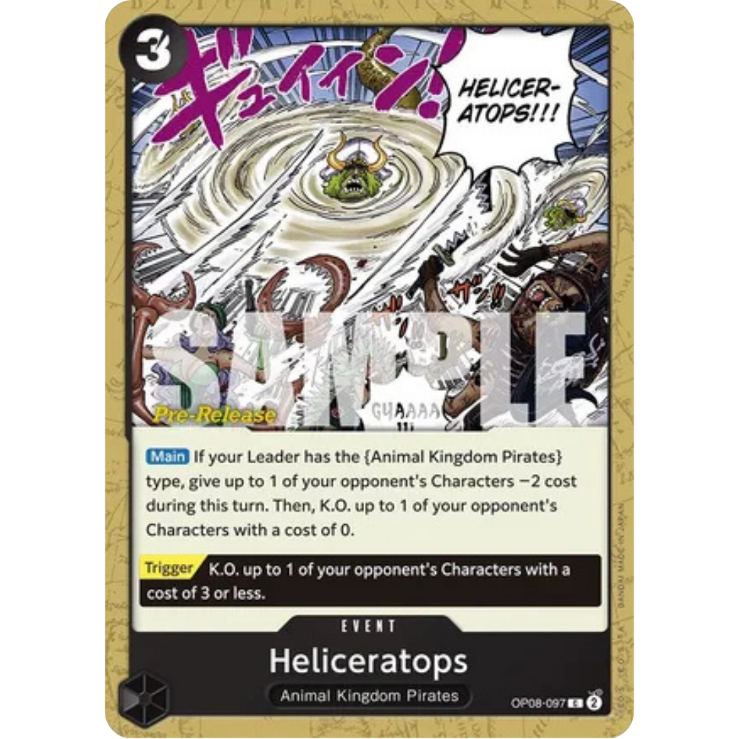 Heliceratops (OP08-097) - Two Legends Pre-Release Cards