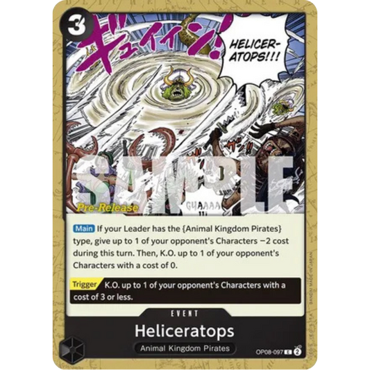 Heliceratops (OP08-097) - Two Legends Pre-Release Cards