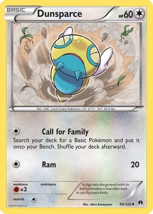 Dunsparce 090  - Reverse Holofoil XY  BREAKpoint - Uncommon