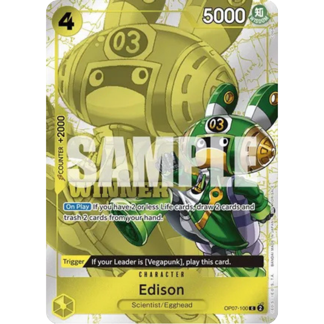 Edison (Winner Pack 2024 Oct.-Dec.) (OP07-100) - One Piece Promotion Cards Foil