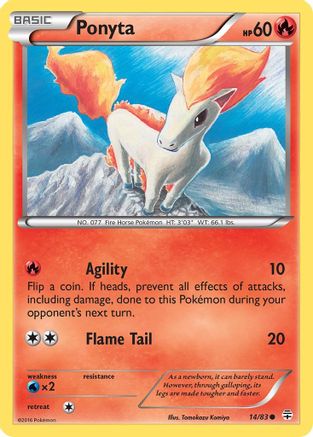 Ponyta 014  - Reverse Holofoil Generations - Common