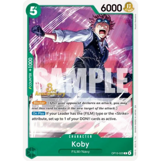 Koby (OP13-025) - Carrying On His Will: 3rd Anniversary Tournament Cards