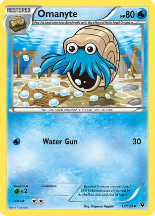 Omanyte 017  XY  Fates Collide - Uncommon