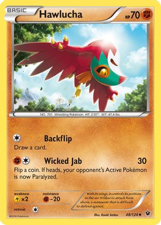 Hawlucha  - Reverse Holofoil XY  Fates Collide - Uncommon