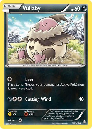 Vullaby 057  - Reverse Holofoil XY  Fates Collide - Common