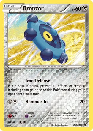 Bronzor 060  - Reverse Holofoil XY  Fates Collide - Common