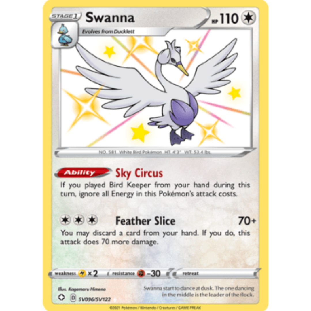 Swanna SV096  - Holofoil Shining Fates Shiny Vault - Shiny Holo Rare