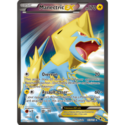 Manectric EX (113 Full Art) 113/119  - Holofoil XY  Phantom Forces - Ultra Rare