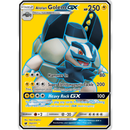 Alolan Golem GX (102/111) [Sun & Moon: Crimson Invasion]