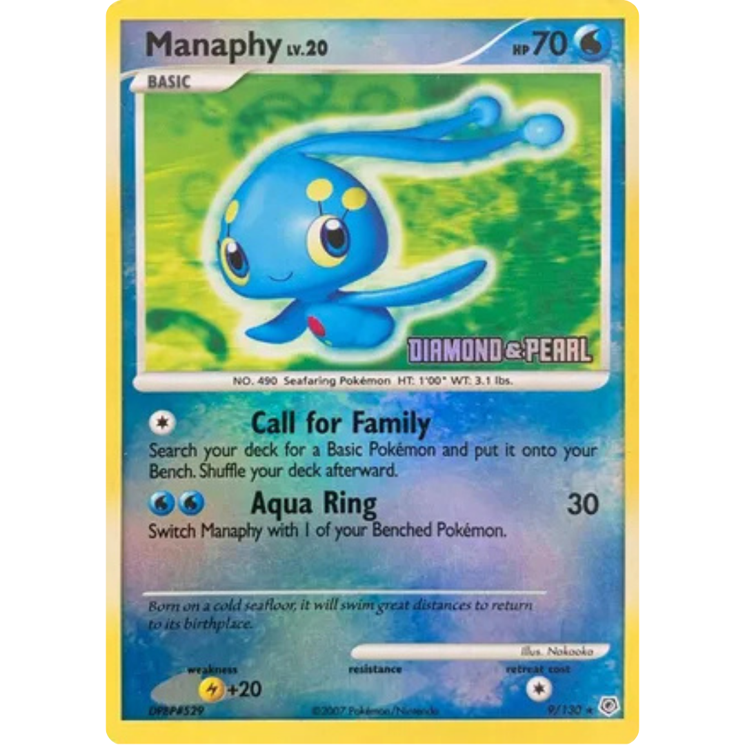 Manaphy - 9/130 [Diamond & Pearl]/130  - Reverse Holofoil Burger King Promos - Promo