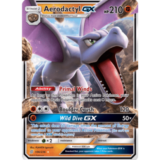 Aerodactyl GX 106/236  - Holofoil SM  Unified Minds - Ultra Rare