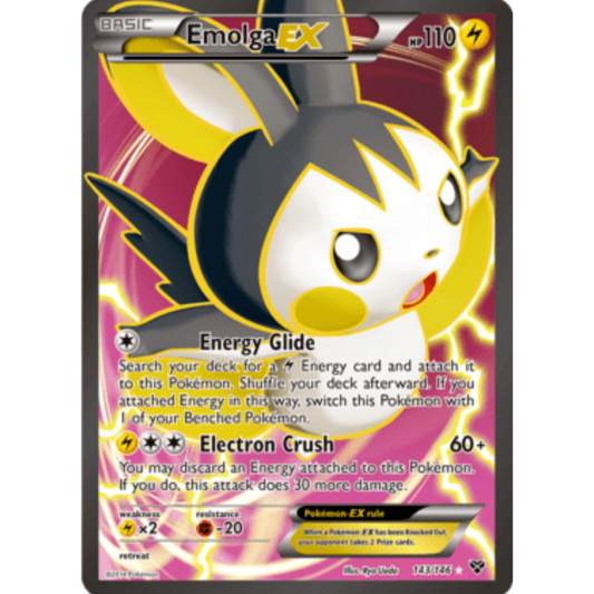 Emolga EX (143 Full Art) 143/146  - Holofoil XY Base Set - Ultra Rare