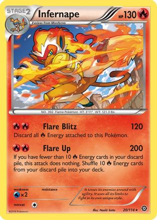 Infernape 020  - Holofoil XY  Steam Siege - Holo Rare