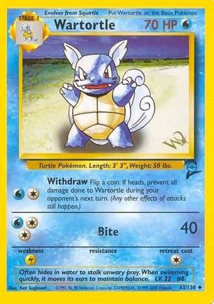 Wartortle [W Stamped] 063/130  WoTC Promo - Promo