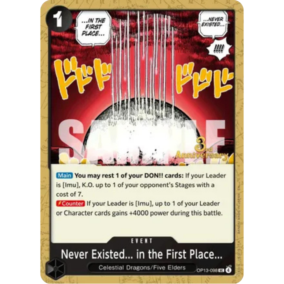Never Existed... in the First Place... (OP13-098) - Carrying On His Will: 3rd Anniversary Tournament Cards