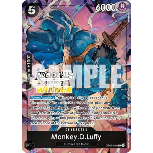 Monkey.D.Luffy (091) (Offline Regional 2024 Vol. 3) [Winner] (OP07-091) - One Piece Promotion Cards Foil