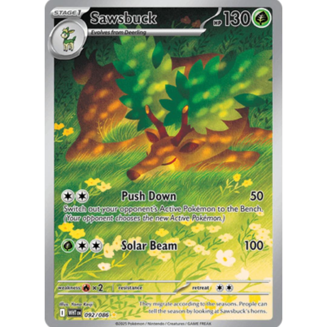 Sawsbuck 092/086  - Holofoil SV White Flare - Illustration Rare