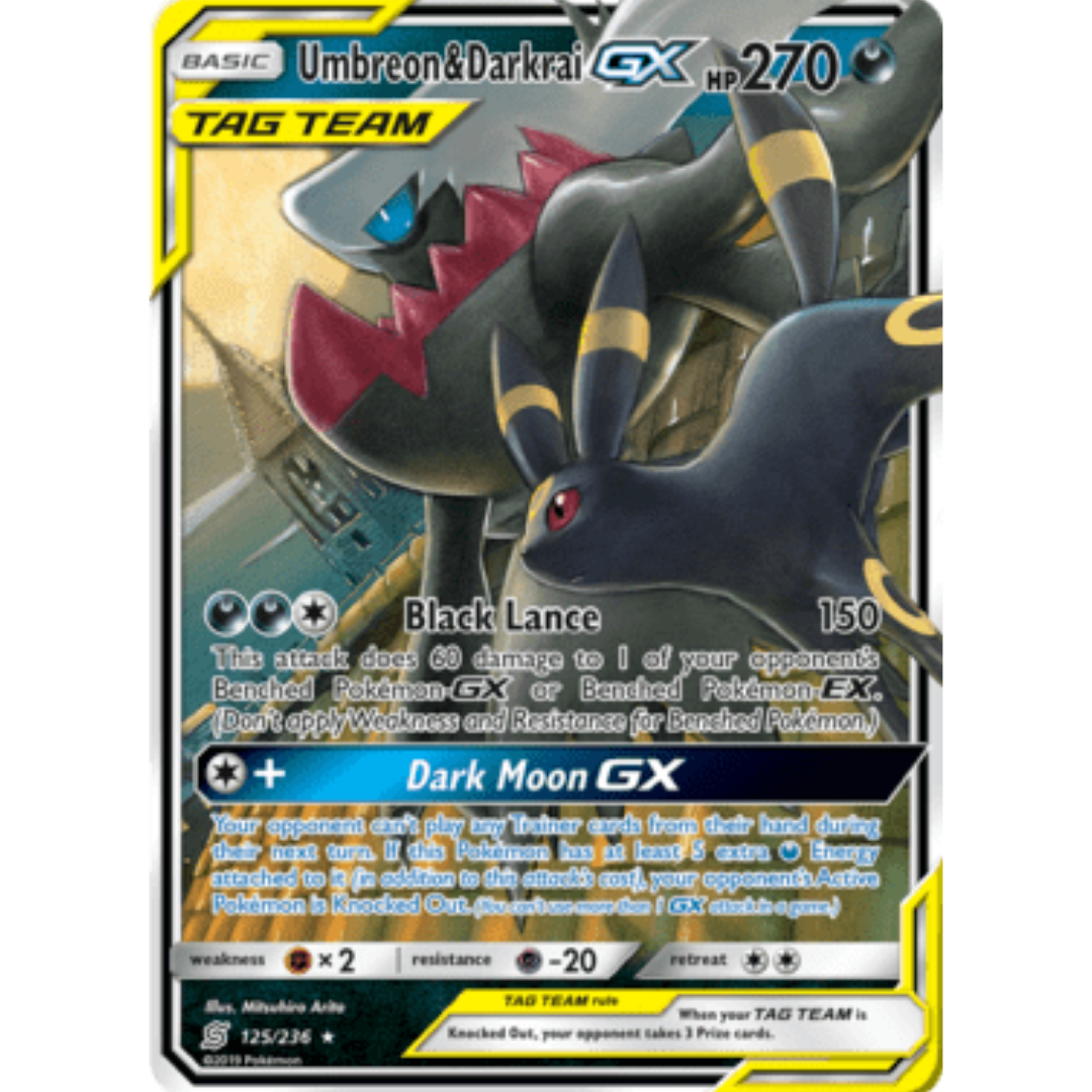 Umbreon & Darkrai GX 125  - Holofoil SM  Unified Minds - Ultra Rare
