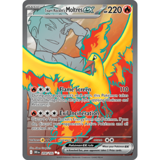 Team Rocket's Moltres ex 208/182  - Holofoil SV10 Destined Rivals - Ultra Rare