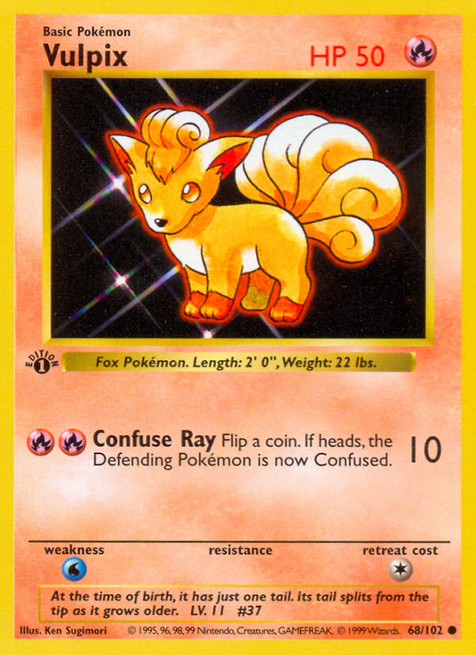 Vulpix 068/102  - 1st Edition Base Set Shadowless - Common