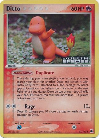 Ditto 037/113  - Reverse Holofoil Delta Species - Uncommon