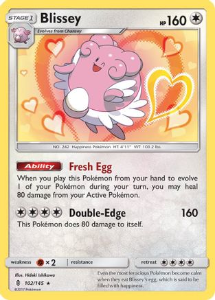 Blissey 102  - Holofoil SM  Guardians Rising - Holo Rare