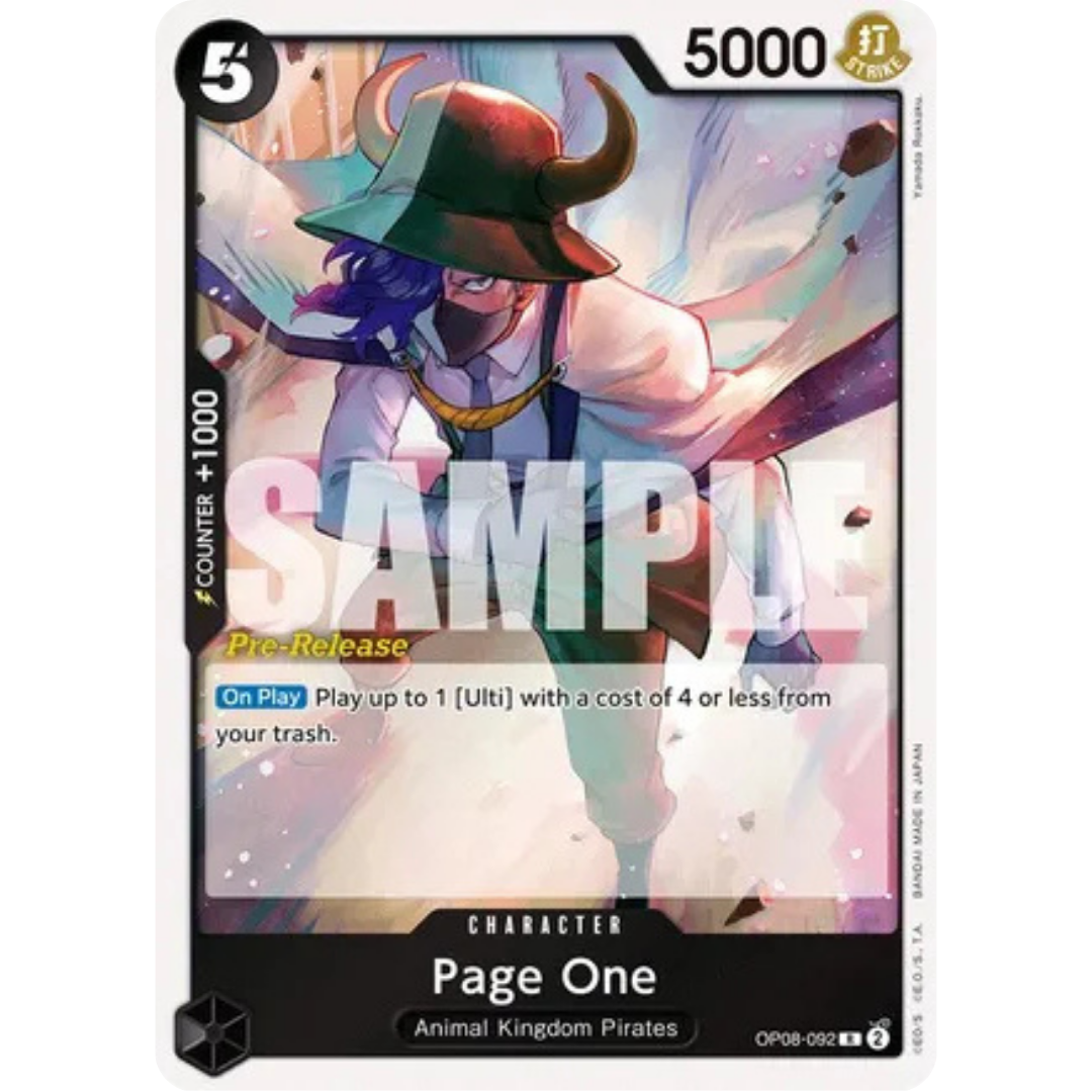 Page One (OP08-092) - Two Legends Pre-Release Cards
