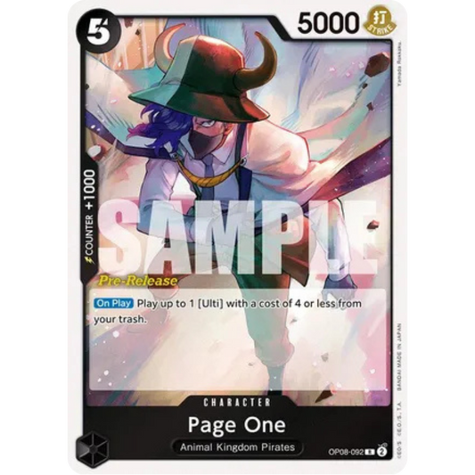 Page One (OP08-092) - Two Legends Pre-Release Cards