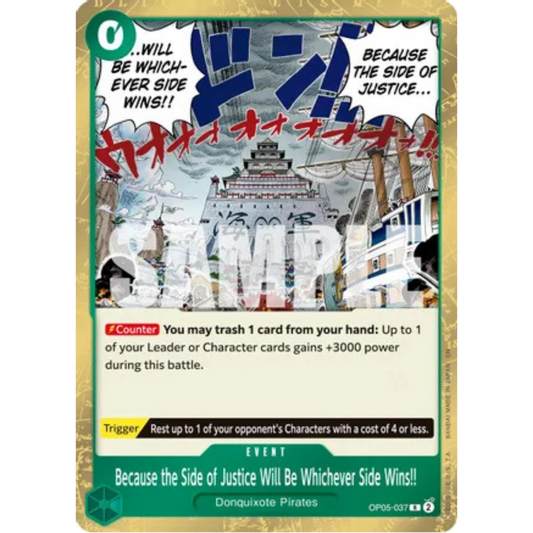 Because the Side of Justice Will Be Whichever Side Wins!! (Reprint) (OP05-037) - Premium Booster -The Best- Vol. 2 Foil